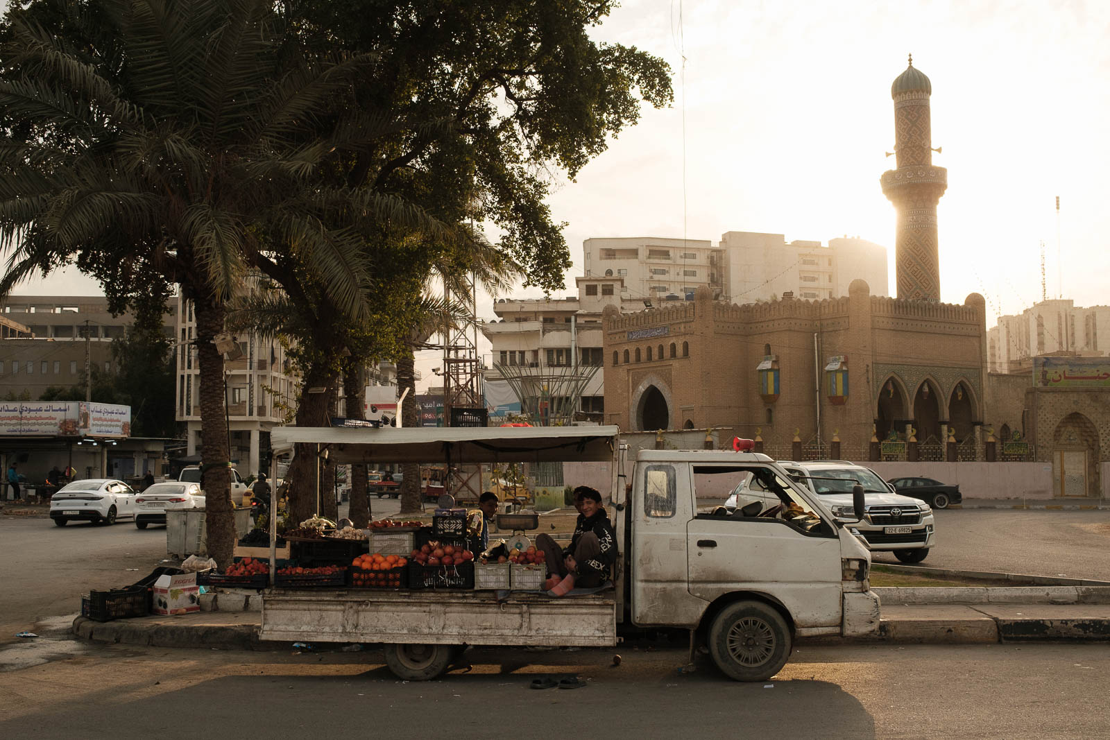 Ein fliegender Händler in Bagdad.